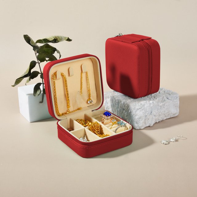 Caja de joyería portátil simple, mini caja de almacenamiento de joyas, caja de embalaje de joyería de anillo pequeño de viaje