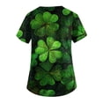 thumbnail image 3 of Fgvctg St. Patrick's Day Scrubs for Women V Neck Cute Shamrock Printed Scrubs Tops Holiday Short Sleeve T Shirts Plus Size Scrub Work Shirt Nurse Uniform with Pocket Light Green 5XL, 3 of 5