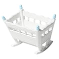 thumbnail image 4 of 1/12 Mini casa de cucenario accesorio modelo de juguete casa de accesorios Navidad año regalos Blanco azul CUTICAT cuna de casa de muñecas en miniatura, 4 of 8