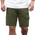 thumbnail image 1 of Pantalones cortos informales elásticos para hombre - Múltiples bolsillos - Spandex, cintura elástica, ropa urbana, tallas S-XXXL, 1 of 5