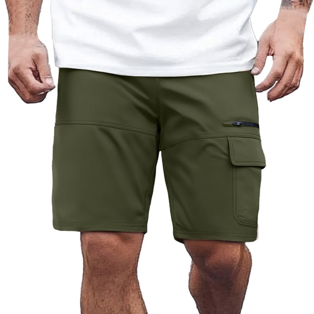 Pantalones cortos informales elásticos para hombre - Múltiples bolsillos - Spandex, cintura elástica, ropa urbana, tallas S-XXXL