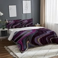thumbnail image 2 of Abstract Purple Fluid Art Duvet Cover, Luxurious Black Gold Gradient Bedding Sets Soft Hypoallergenic Easy Care and Soft Hand Feel for Bedding with Pillowcases, King(103x90in), 2 of 7