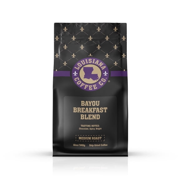 Louisiana Coffee Company: Bayou Breakfast Blend Ground Coffee, Medium Roast, 12 oz