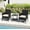 Black, variant on BORGEBY 3 Pieces Outdoor Patio Furniture Wicker Table and Chairs Set Bar Set with Cushioned Tempered Glass,Red