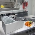 thumbnail image 6 of Commercial Deep Fryer with 2 Basket, 16.8QT/16L Countertop Electric Deep Fryer with Double Tanks and Temperature Control for Restaurant and Home Use, 1800 W+1800 W, 6 of 8