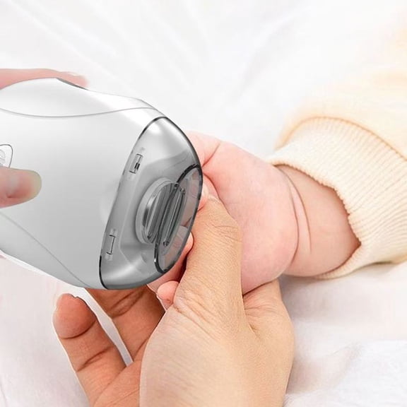 FEOLGEHLY White Rechargeable Electric Nail Grinder, Fingernail and Toenail Cutter for Thick Nails, Portable Nail Trimmer for Men Women Adults and Seniors