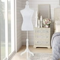thumbnail image 4 of PayLessHere Adjustable Dress Form Mannequin, 49.6-63.4" High Density Foam with Wood Tripod, White, 4 of 8