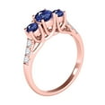 thumbnail image 3 of Mauli Jewels Rings for Women 2 Carat Diamond And Round Shaped Sapphire Ring 4-prong 10K Rose Gold, 3 of 7