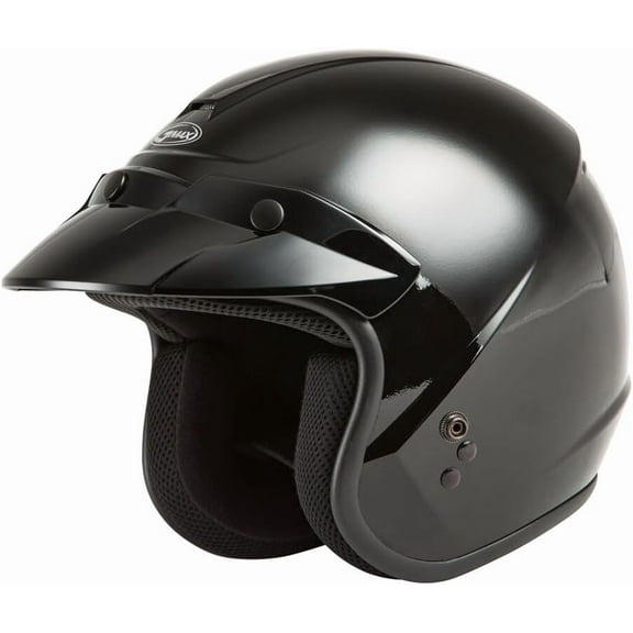 GMAX Youth OF-2Y Open Face Helmet (Black, Youth Small) - FMVSS 218 Approved
