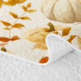 thumbnail image 5 of Erosebridal Pumpkin Leaves Quilt King 3 Pieces,Fall Harvest King Coverlet Set,Beige,1 Bedspread and 2 Pillowcases, 5 of 7
