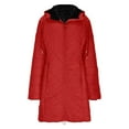thumbnail image 4 of Giftesty Women's Fleece Lined Cotton Padded Solid Color Hooded Long Sleeve Fashion Casual Jacket Outerwear Top for Daily Wear, 4 of 7
