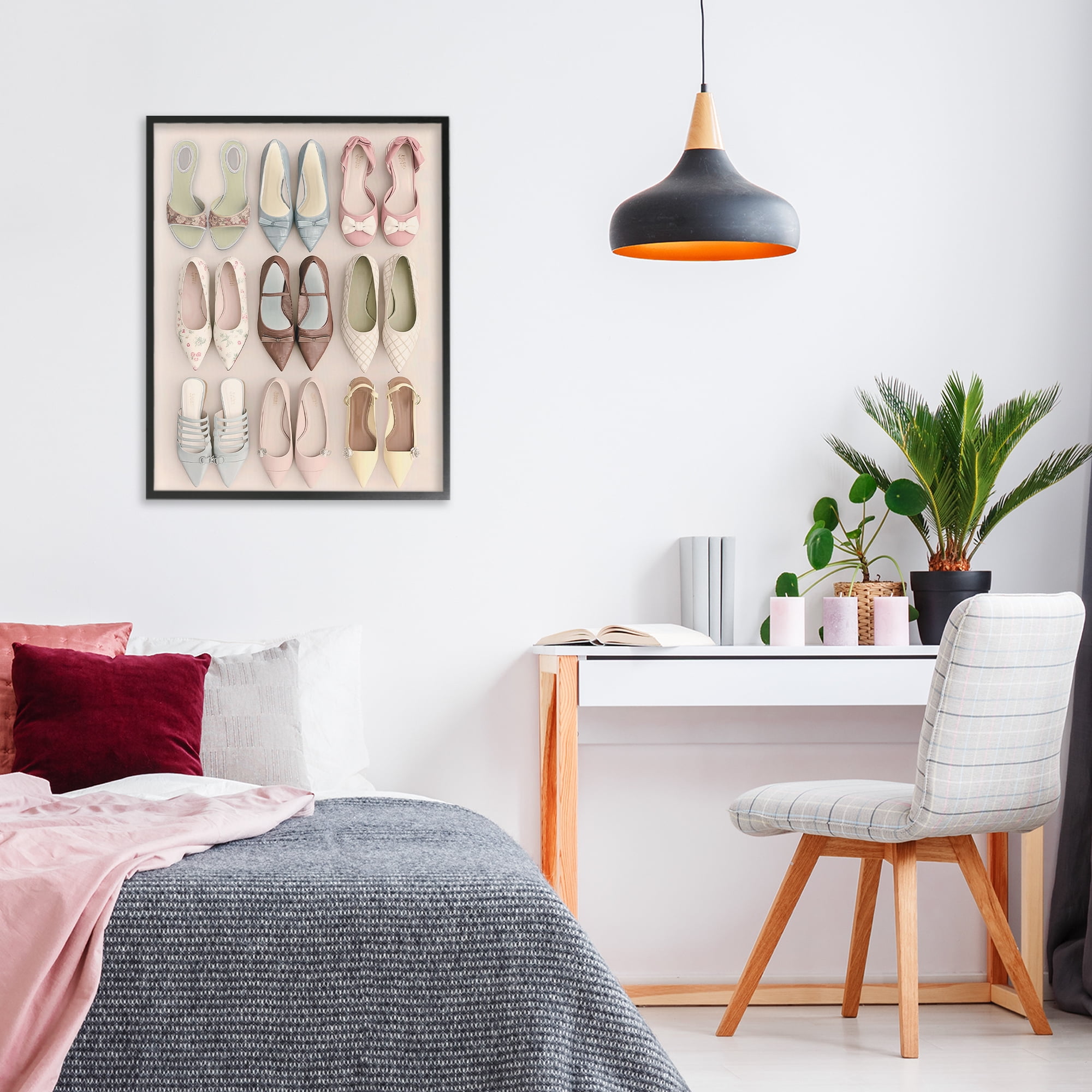 Beatrice's Closet Shoes Black Framed Giclee Art, design by Annabelle Hall