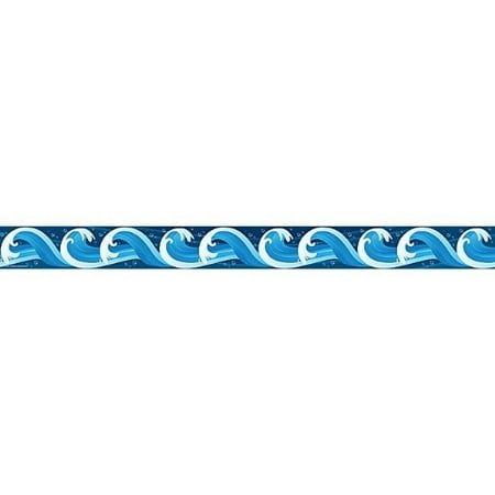 5358 Ocean Waves Straight Border Trim, 12 pieces per pack By Teacher Created (Best Product To Create Waves In Straight Hair)