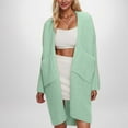 thumbnail image 4 of MKLEKYY Womens Denim Jacket Women's Casual Solid Color Mid Length Coat Cardigan, 4 of 5