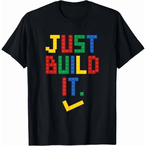 Just Build It Master Builder Building Block Boys Girls Graphic Unisex T-Shirt, up to Size 5XL