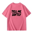 thumbnail image 4 of Girls Summer Short Sleeve Tops Dressy Casual Girls Tops Size 14-16 Printed Crewneck Loose Shirts Basic Cotton Tops Graphic Tees Size 3-4 Years,1-Hot Pink, 4 of 4