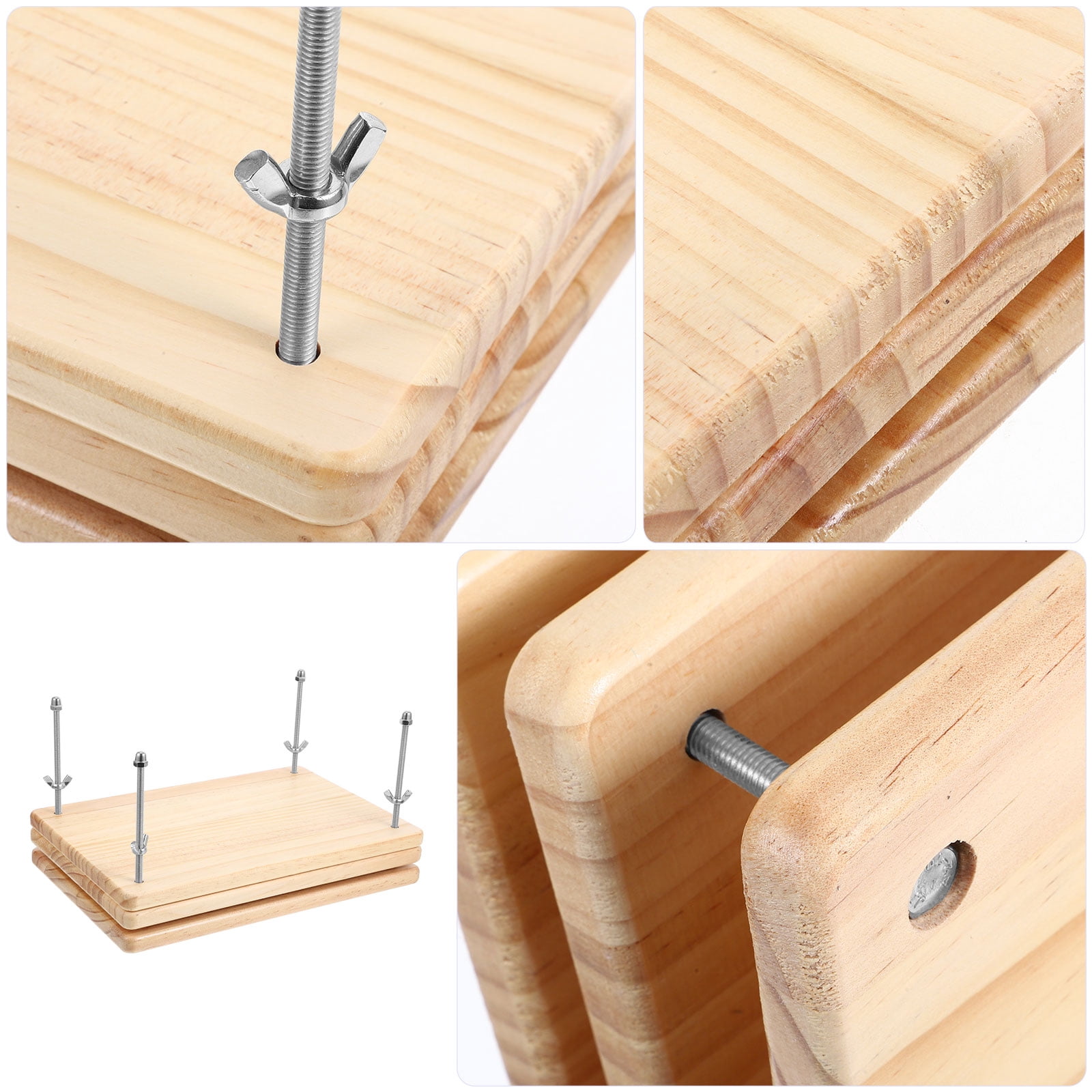 Mobestech Khaki Wooden Book Binding Press Tool for Binding and Pressing Manual Paper Press Machine 16.5x11.8 Inches