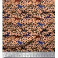 thumbnail image 1 of Soimoi Tissu Georgette Viscose Feuilles & Cheval Courant Imprimé Animal 1 Yard 42 Pouces de Large, 1 of 3