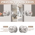 thumbnail image 5 of (4 Pack) knobelite Round Privacy Door Knob(Thumb Turn Lock on The Inside), Keyless Doorknobs Interior/Exterior Lockset,Privacy Knobs for Bedroom/Bathroom,Satin Nickel Modern Design Door Hardware, 5 of 6