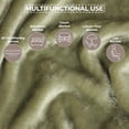 thumbnail image 4 of BNM Solid Fleece Plush Fluffy Blanket, Throw, Sage, 4 of 6