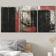 thumbnail image 3 of wall26 Canvas Print Wall Art Set Grunge Black Red Geometric Color Block Abstract Shapes Illustration Modern Art Decorative Multicolor Chic for Living Room, Bedroom, Office - 16"x24"x3 Panel, 3 of 5
