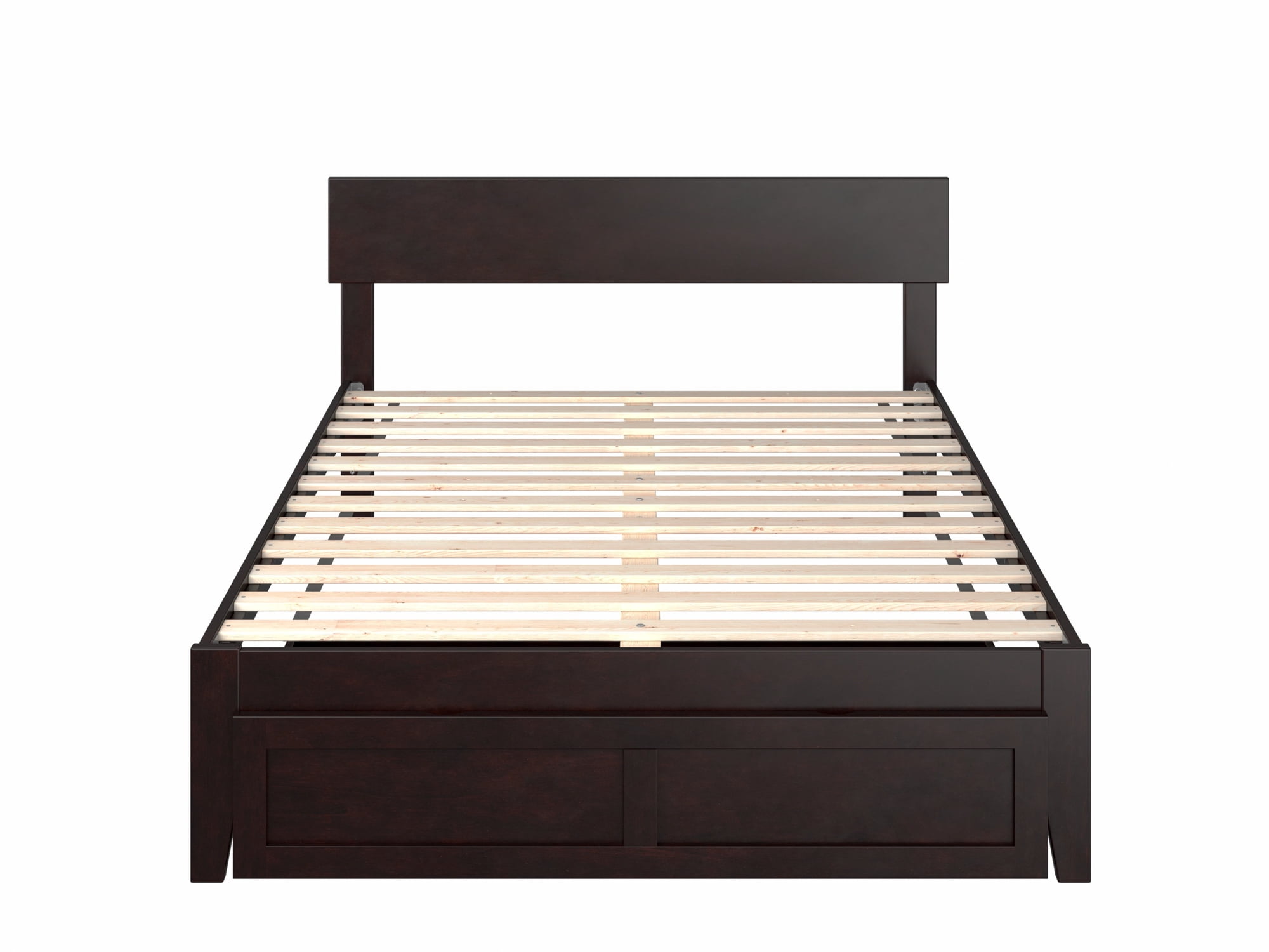 AFI Boston 14" Full Wood Platform Bed Frame with Foot Drawer Storage, Espresso