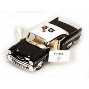 1957 Chevy Bel Air Police Car, Black - Kinsmart 5323D - 1/40 scale Diecast Model Toy Car (Brand New, but NOT IN BOX)