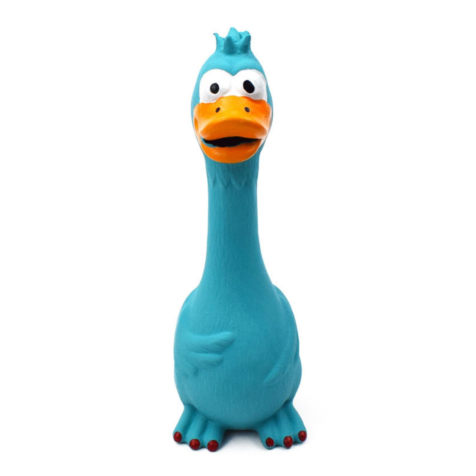 Beloving Durable Funny Latex Screaming Chicken Pets Dog Squeaker Interactive Chew Toy Blue Blue 6x20cm