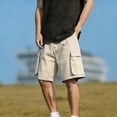 thumbnail image 2 of cllios Men's Big and Tall Cargo Shorts with Pockets Loose Fit Drawstring Waist Outdoor Short Summer Casual Shorts Beige XL, 2 of 7