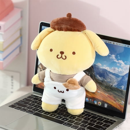 New Cute Overalls Pompompurin Plush Doll Kids Cartoon Puppy Toy Soft Comfortable Pillow Office Cushion