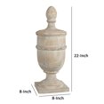thumbnail image 5 of Benjara 22" Classical Accent Decor Statuette- Turned Finial Design- Off White, 5 of 5
