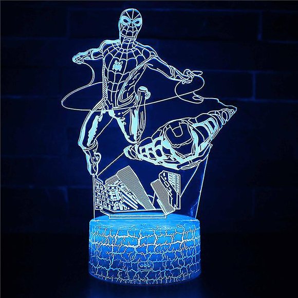 Jinsinto 3d Touch Spiderman Lamp Night Lights 16 Colors Remote Control Kids Children Gifts Birthday Christmas