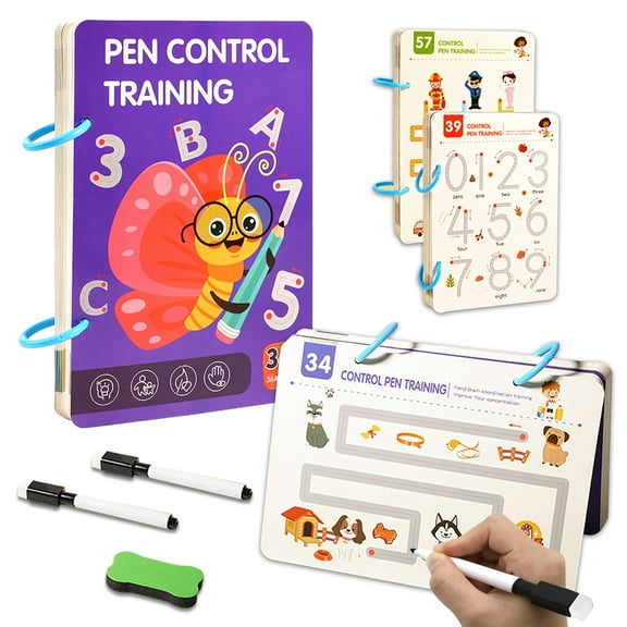 Preschool Learning Activities Workbook, Toddler Handwriting Practice Book, Educational Toys for Boys Girls 3-6 Years