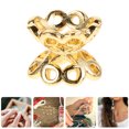 thumbnail image 1 of CTIRCHIU 50pcs Ornament Topper Caps Golden Copper Double Sided Hollow Design for, 1 of 8