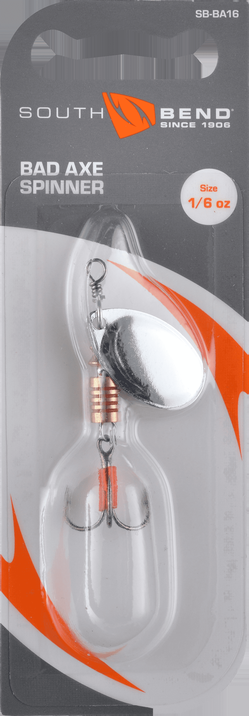South Bend Bad Axe Spinner 1/6 ounce Silver #2, Fishing Jigs