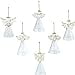 Glass Angel Ornaments for Christmas Tree (Set of 24) - 2.5 Inch Mini Clear Spun Glass Angel Ornaments by 4E's Novelty