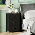 thumbnail image 3 of Eunos Black Nightstand with Removable Fabric Storage, 3 Drawer Small Dresser for Bedroom Hallway, 3 of 8