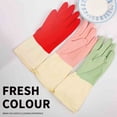 thumbnail image 5 of L Size Thickened Rubber Cleaning Gloves 1 Pair - 11.8x3.7in Reusable Dishwashing Gloves for Kitchen Household, Oil Resistant Waterproof ( Random colors ), 5 of 7