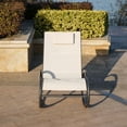 thumbnail image 5 of Abrihome Outdoor Rocking Chaise Metal Frame Lounge Chair with Headrest Pillow, Beige, 5 of 5