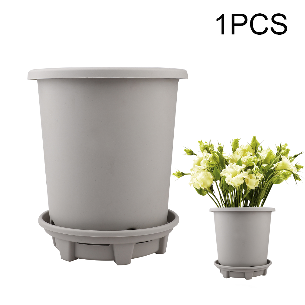 Indoor Plastic Plant Pots Flower Pots with Drainage Trays for Plants