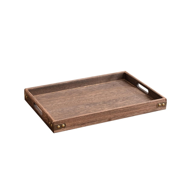 Plato para servir de cocina, bandeja rectangular para servir, plato para frutas para cocina y comedor. Protector de esquina grande