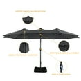 thumbnail image 3 of 15ft Large Patio Umbrella with Solar Lights, Double-Sided Outdoor Market Rectangle Beach Umbrellas with 36 LED Lights, Umbrella Base (Stand) Included, 3 of 8
