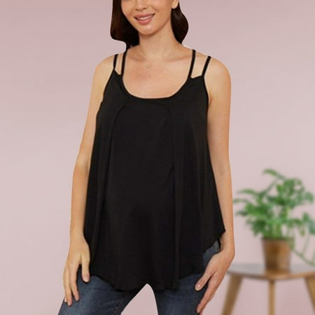 

Shldybc Nursing Tank Tops Sleeveless Side Pregnancy Shirts Maternity Summer Women Clothes Sling Irregular Maternity Shirt Nursing Care Top Summer Savings Clearance