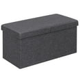 thumbnail image 1 of Costway Pouf-Coffre Pliant de 30 Pieds' avec Dessus Relevable Banc de Bout de Lit Espace de Rangement de 80 L Gris Foncé, 1 of 9