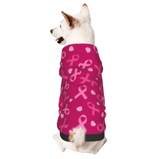 Balery Breast Cancer Awareness6 Sudadera con Capucha para Perros Pequeños – Ropa para Mascotas, Disfraz para Perros y Gatos, Ideal para Fiestas y Cosplay-Medium