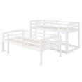 thumbnail image 6 of Euroco Wood Triple Bunk Bed with Ladder for Kids Bedroom, 3 Beds in One, White, 6 of 13