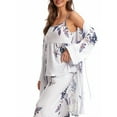 thumbnail image 4 of ZAXARRA Women's Fall Loungewear Set, Lace Patchwork Cami Tops + Pants + Robe 3 Pieces Sleepwear, 4 of 7