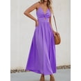 thumbnail image 2 of Vestido largo CUPSHE con cuello en V torcido sin mangas y recorte morado, 2 of 7