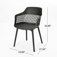 thumbnail image 6 of GDF Studio Airyanna Outdoor Modern Dining Chair, Set of 4, Black, 6 of 7