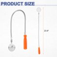 thumbnail image 2 of 3pcs Telescoping Inspection Mirror 2" Round 23.8" 360 Degree Stainless Steel Inspection Swivel Head Extendable Mirrors with Pocket Clip for Technicians Mechanics Contractors, Red, 2 of 7